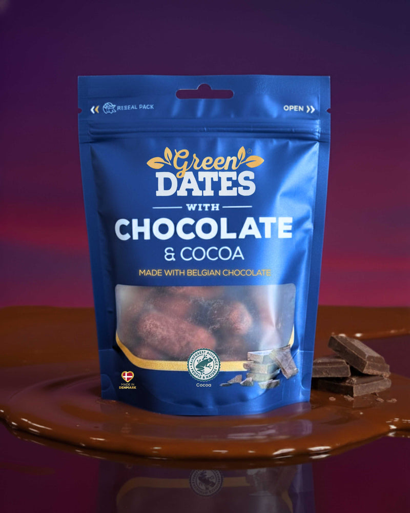 Dadler med belgisk chokolade